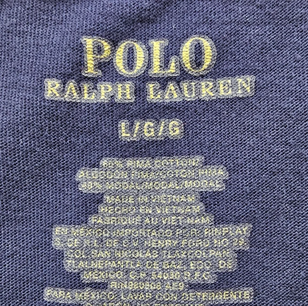 Polo Ralph Lauren Navy Blue With Red Pony Short Sleeve Tee Shirt Men's Size L